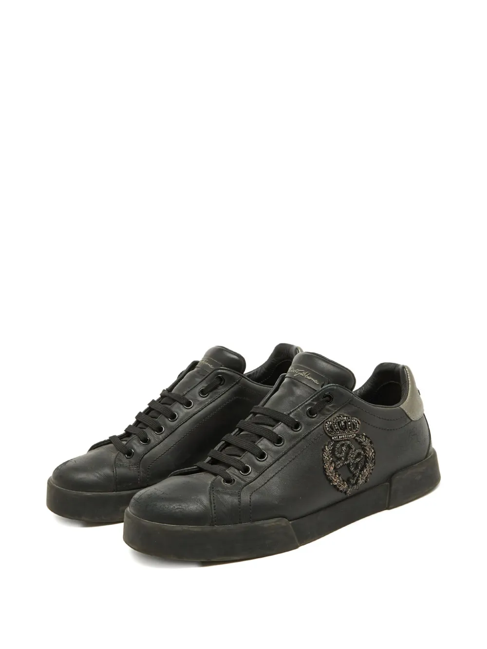 Dolce & Gabbana Pre-Owned Portofino leather crown patch sneakers | Image 2