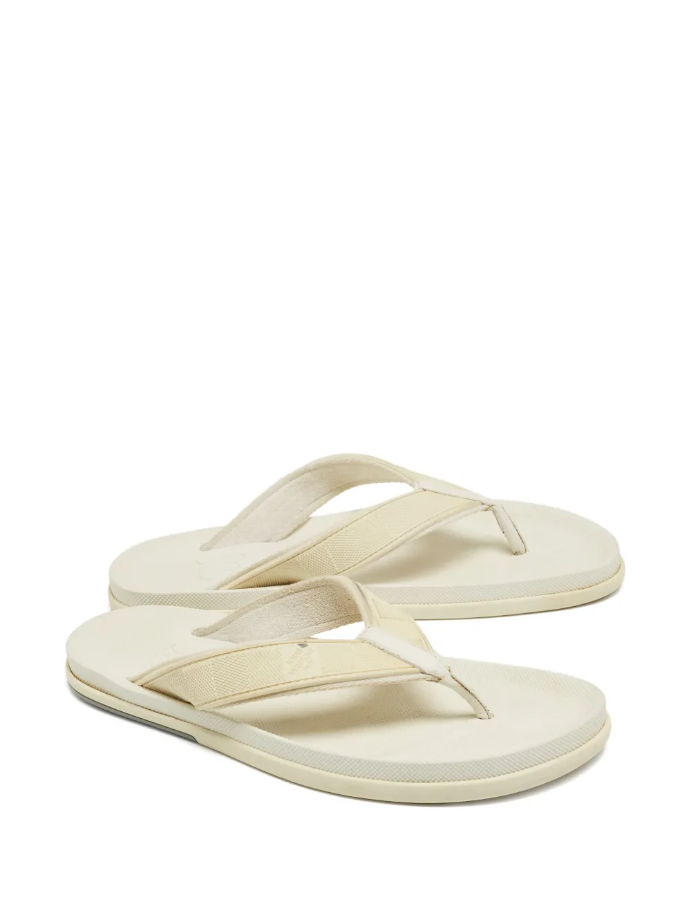 Pre-owned Louis Vuitton Damier Leather Sandals In White