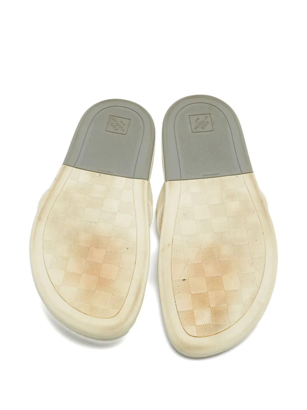 Pre-owned Louis Vuitton Damier Leather Sandals In White