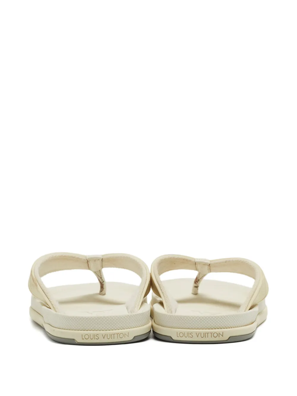 Pre-owned Louis Vuitton Damier Leather Sandals In White
