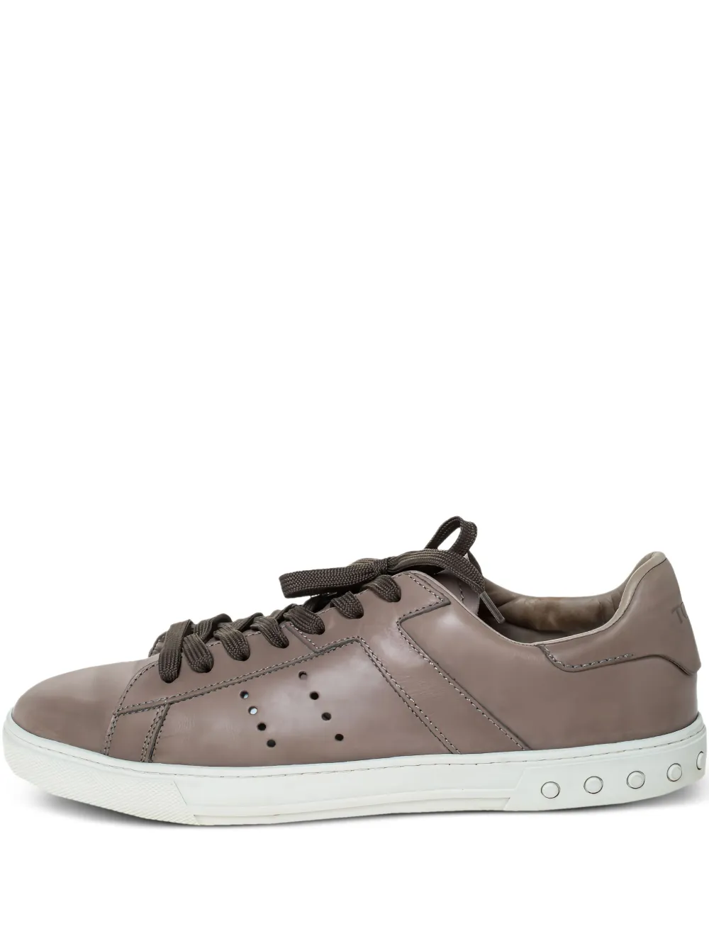 pre-owned perforated lace-up sneakers