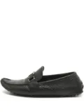 Louis Vuitton Pre-Owned appliqué-logo leather loafers - Black