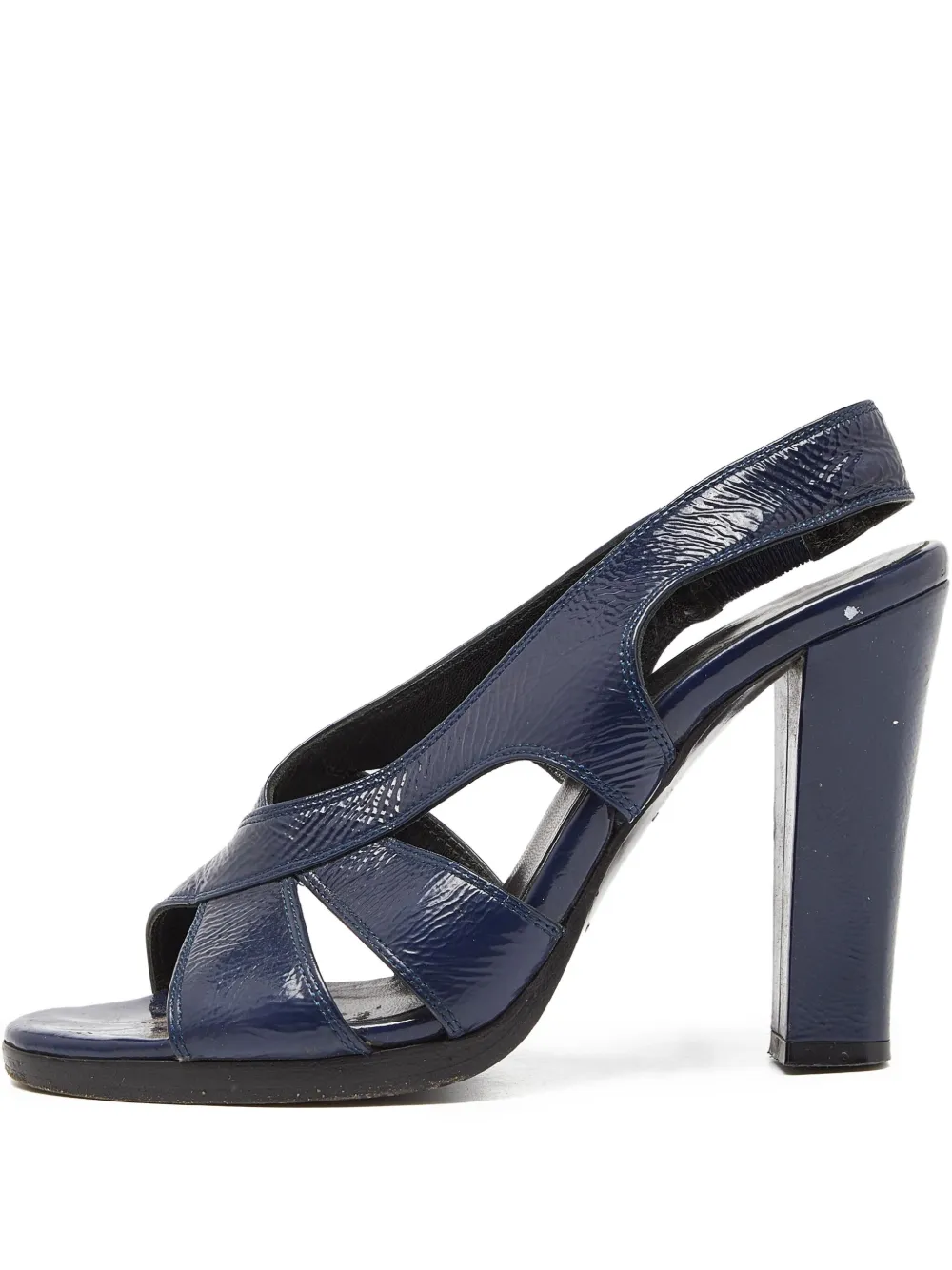 Balenciaga Pre-Owned navy embellished open-toe heels | Blue | Image 1
