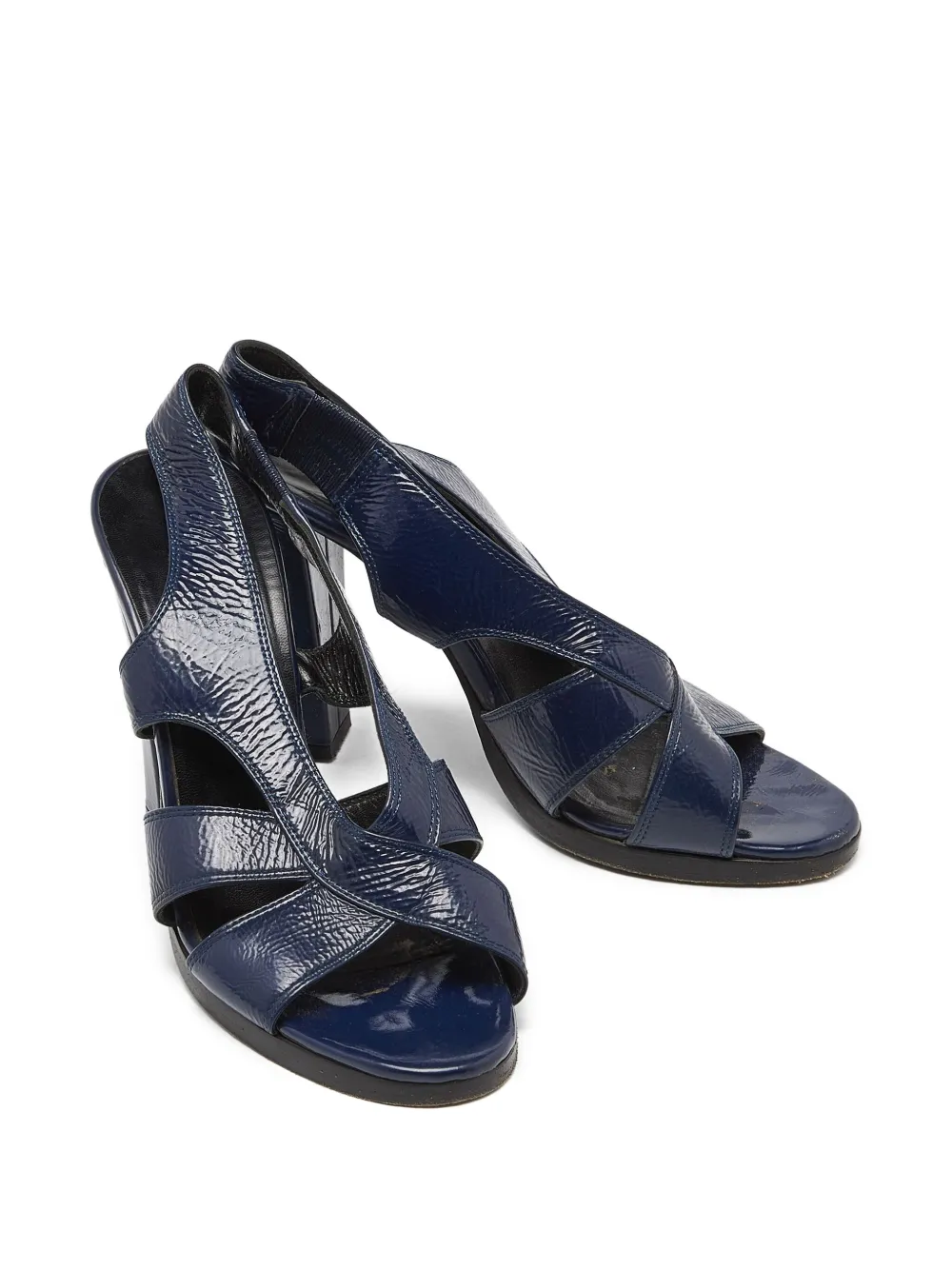 Balenciaga Pre-Owned navy embellished open-toe heels | Image 2