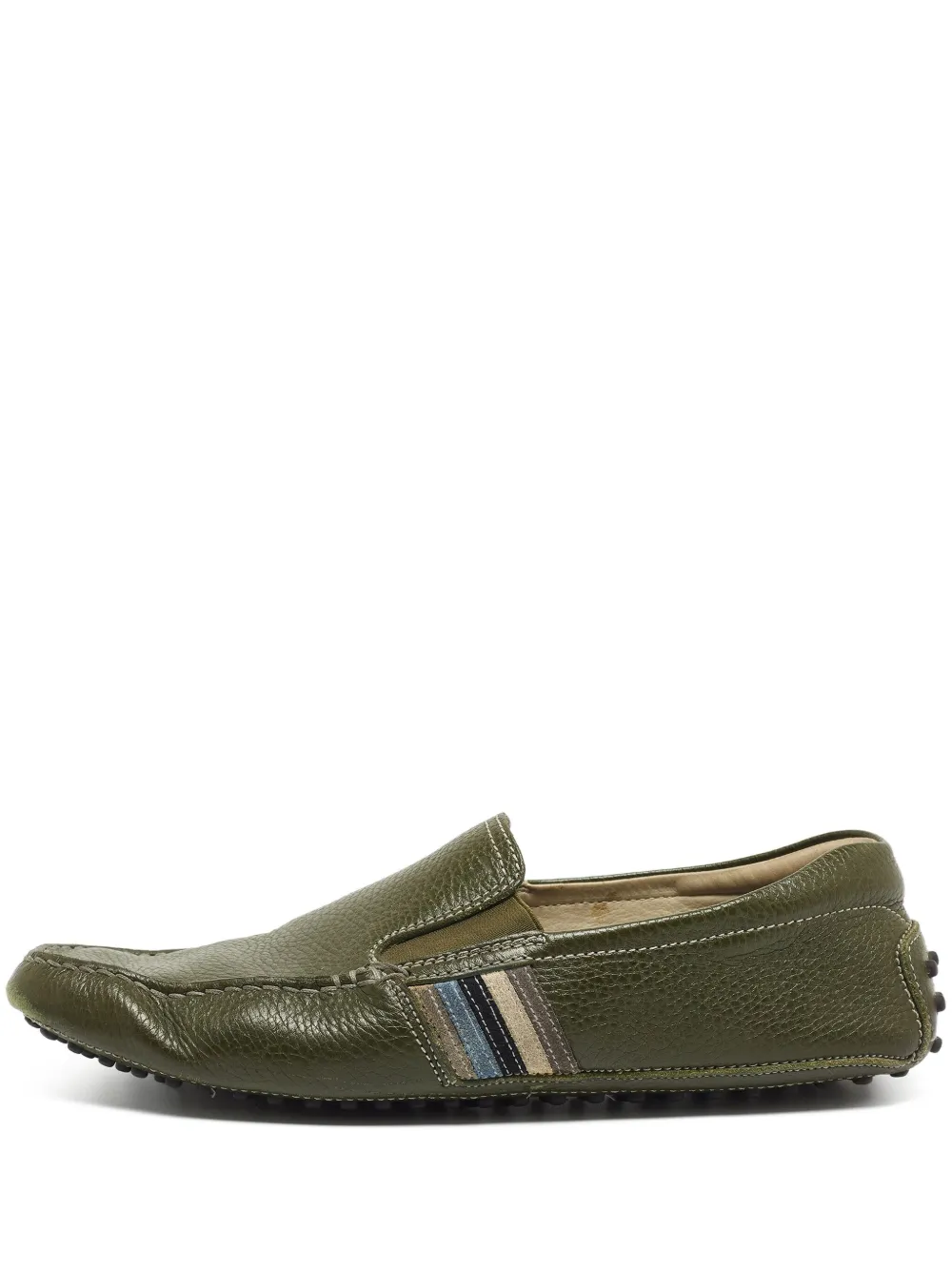 Tod's Vintage ペブル ローファー - グリーン Tod's Vintage ペブル ローファー - グリーン