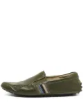 Tod's Vintage pebbled slip-on loafers - Green