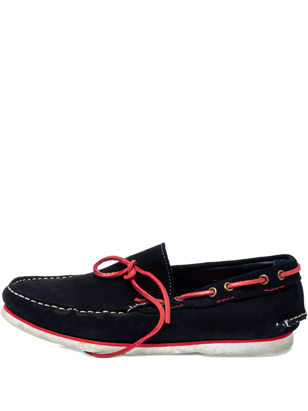 suede tie-detail loafers
