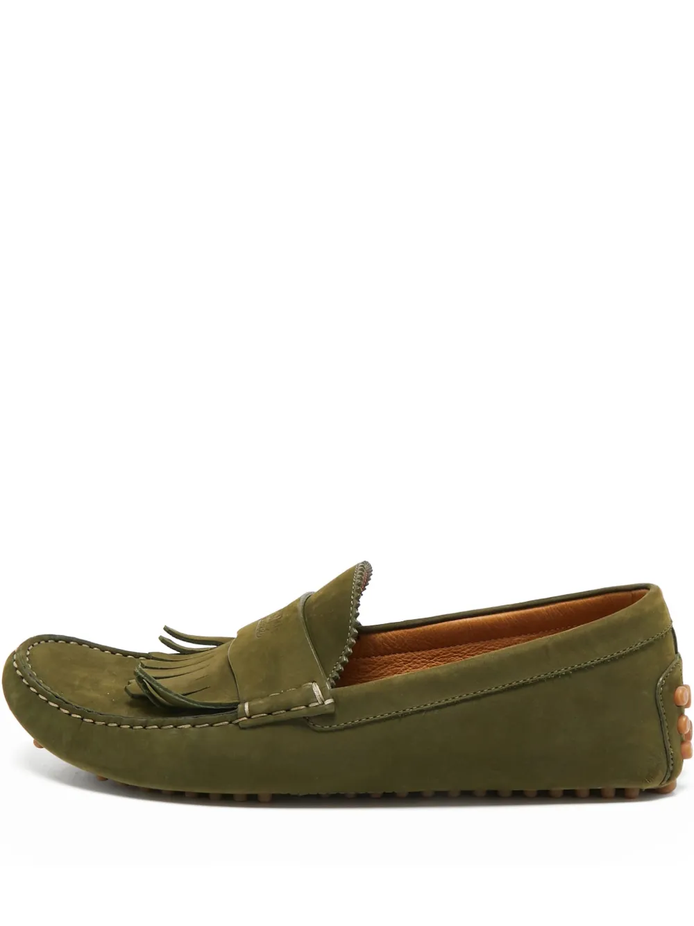 Gucci Pre-Owned fringed suede loafers | Green | Image 1