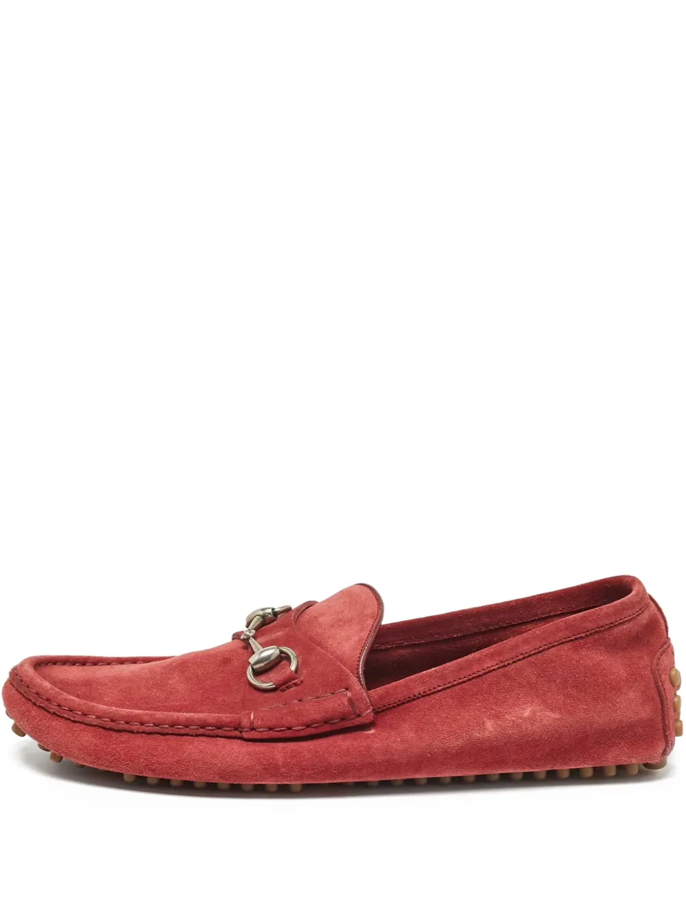 Gucci Pre-Owned Horsebit suede loafers | Red | Image 1