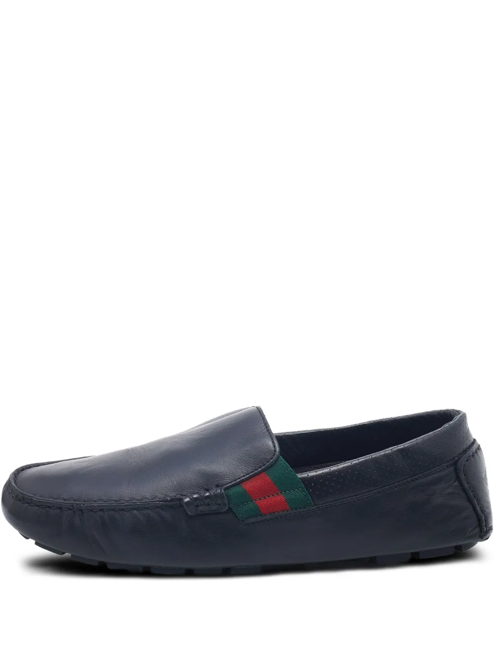 Gucci Pre-Owned Web-detailed loafers | Blue | Image 1