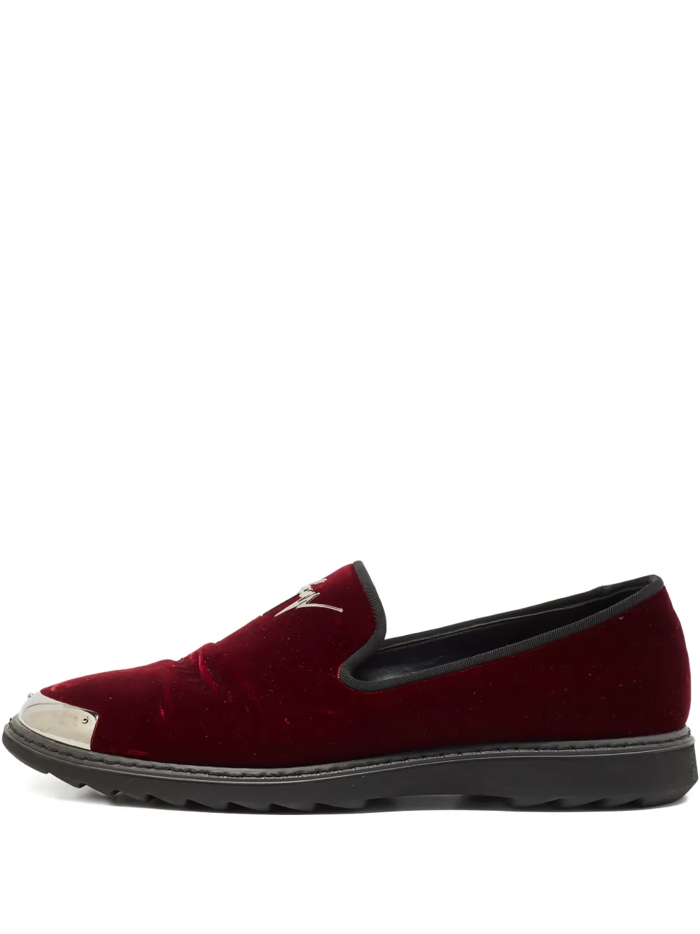 Giuseppe Zanotti Vintage Pre-owned velvet slip-on loafers | Red | Image 1