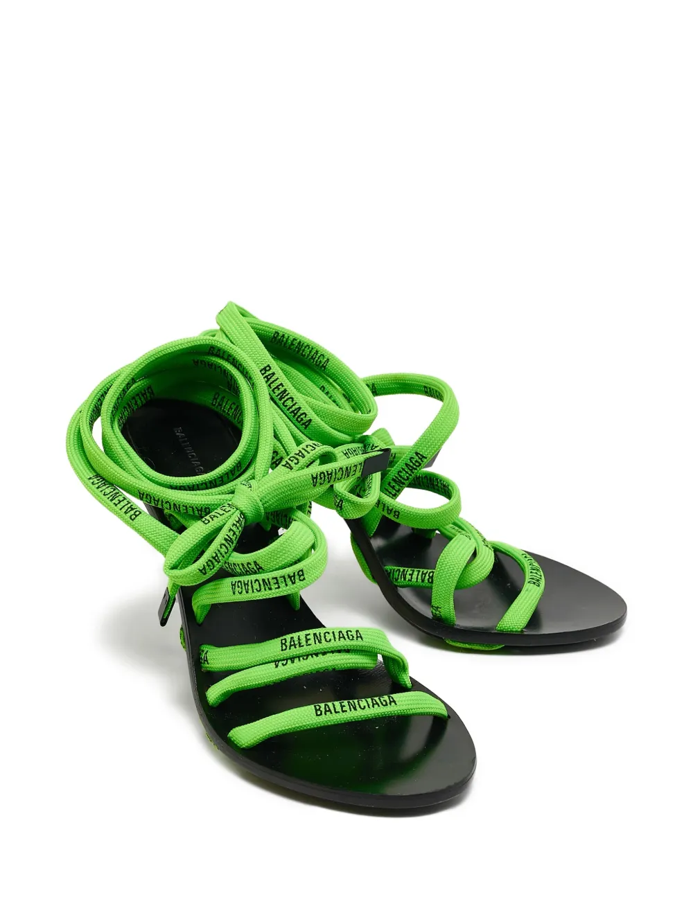 Balenciaga Pre-Owned 90 mm sandalen met logobandjes - Groen