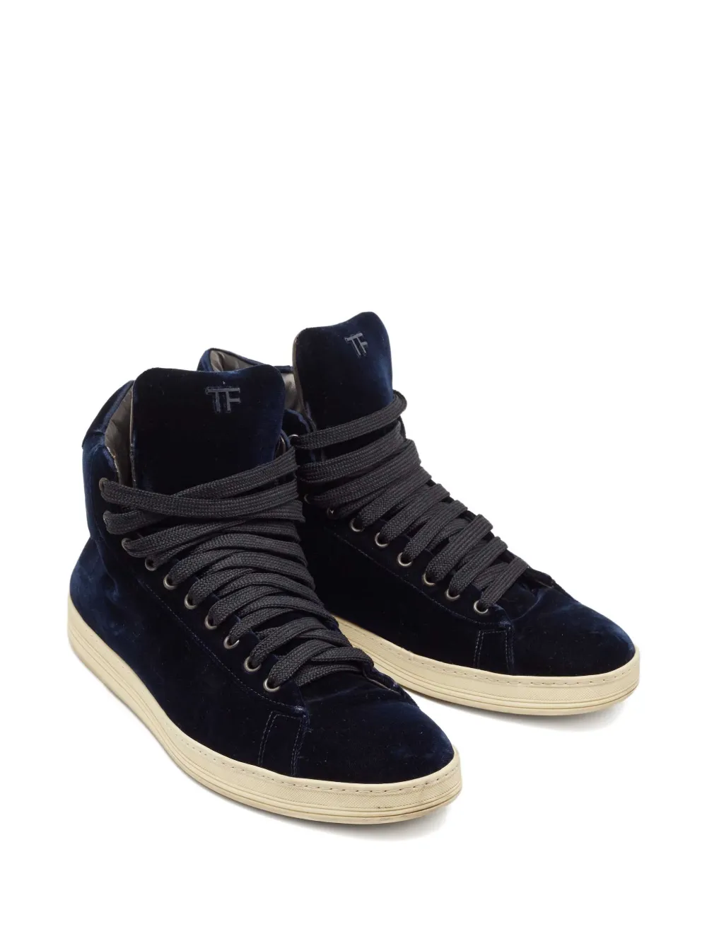 Pre-owned Tom Ford  Velvet Sneakers In Blue