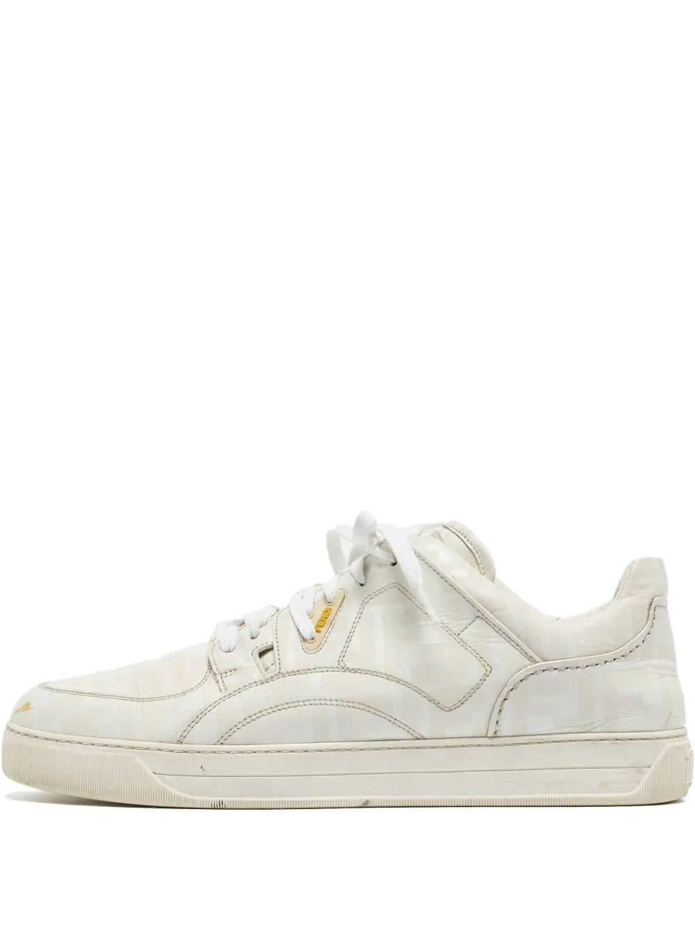Fendi Pre-Owned leather signature Zucca monogram pattern sneakers | White | Image 1