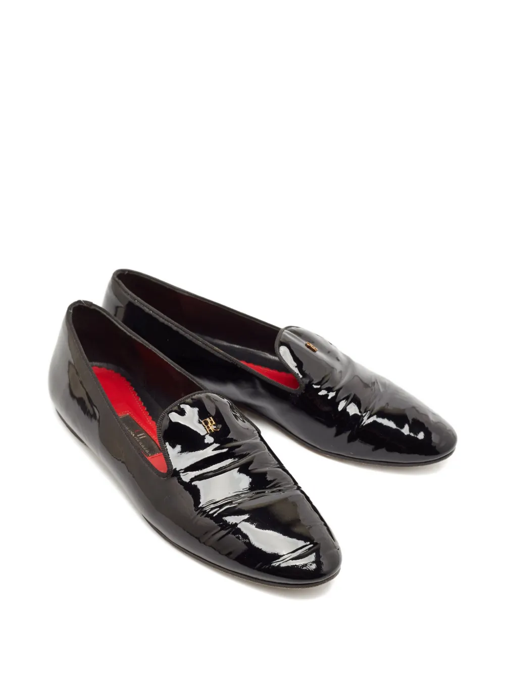 Carolina Herrera Vintage Pre-owned paten-leather smoking loafers | Image 2