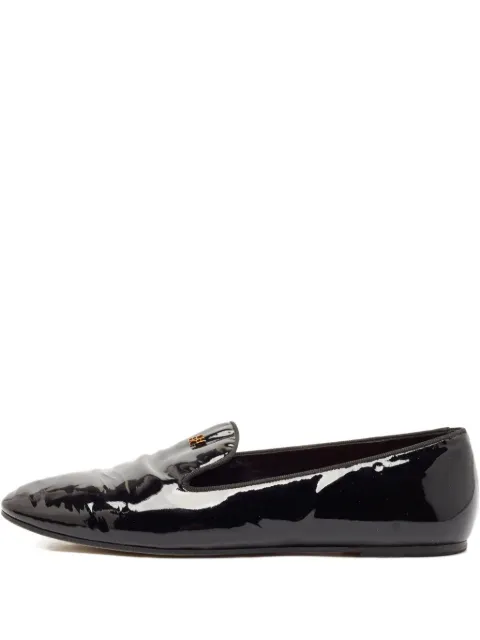 Carolina Herrera Vintage Pre-owned paten-leather smoking loafers