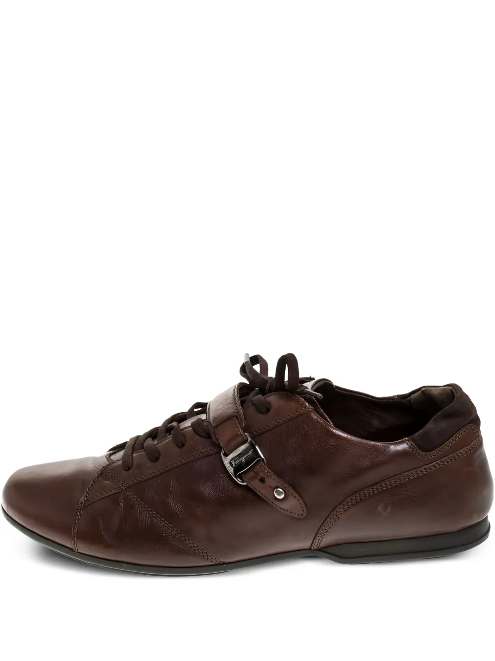 Ferragamo Pre-Owned leather sneakers | Brown | Image 1