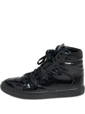 Balenciaga Pre-Owned Leather hi-top Sneakers | Black | FARFETCH