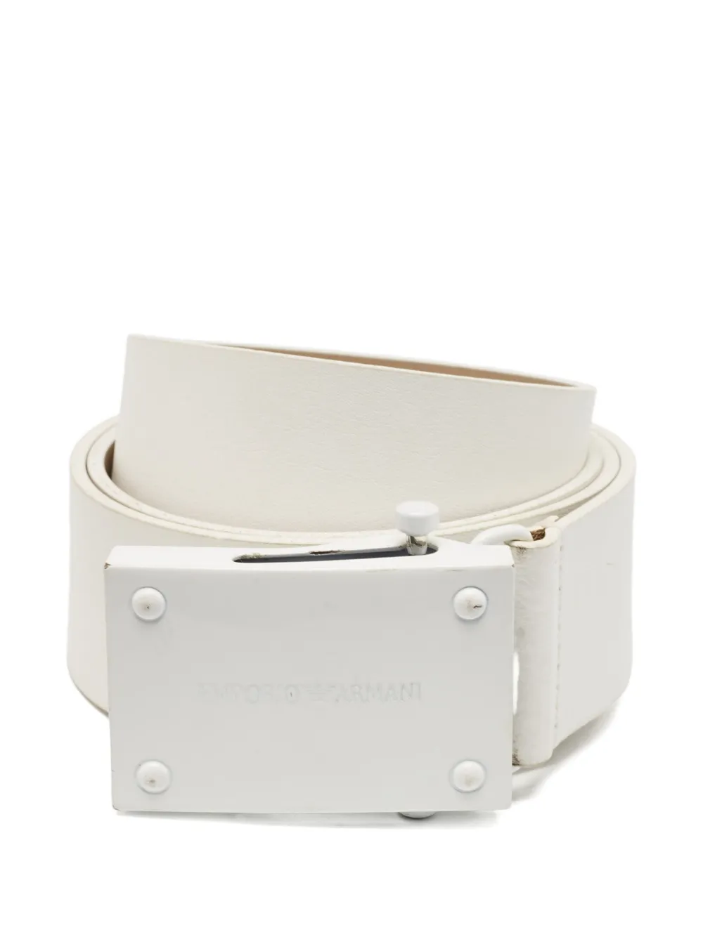 logo-buckle leather belt