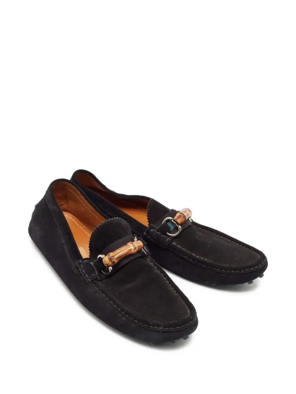 Gucci Pre-Owned ホースビット スエードローファー | ブラック