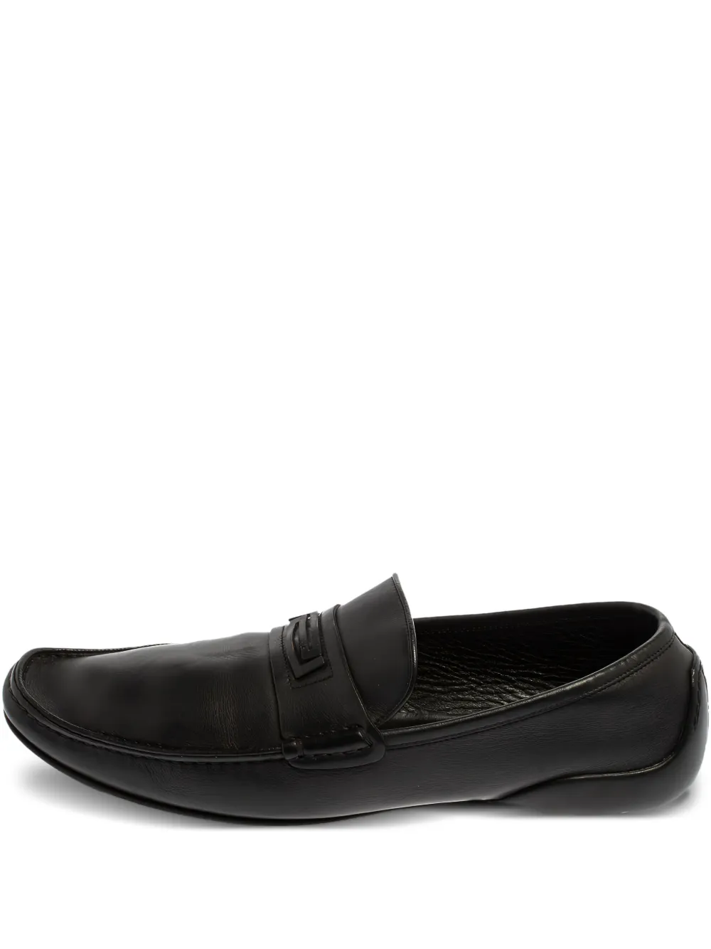 Versace Pre-Owned Greca-detailed loafers | Black | Image 1