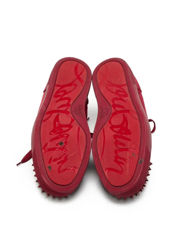 Louboutin Clean Red Suede Shoes Red Bottoms Louis Spike Shoes