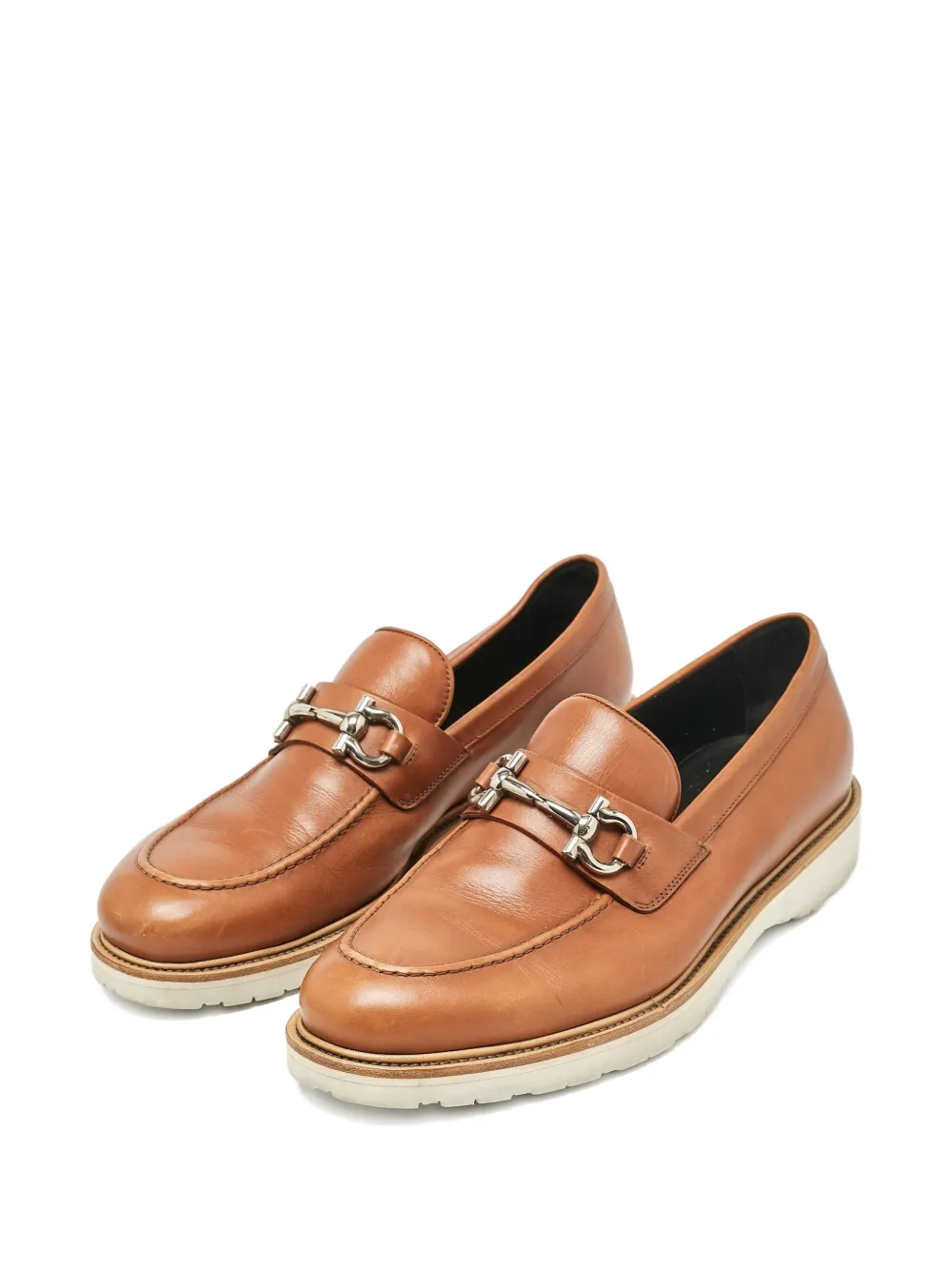 Pre-owned Ferragamo 2024 Gancini Buckle Leather Loafer In Brown