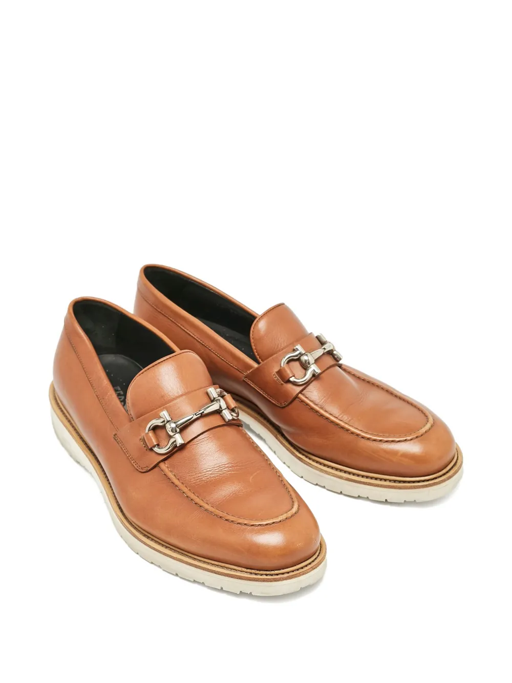 Pre-owned Ferragamo 2024 Gancini Buckle Leather Loafer In Brown