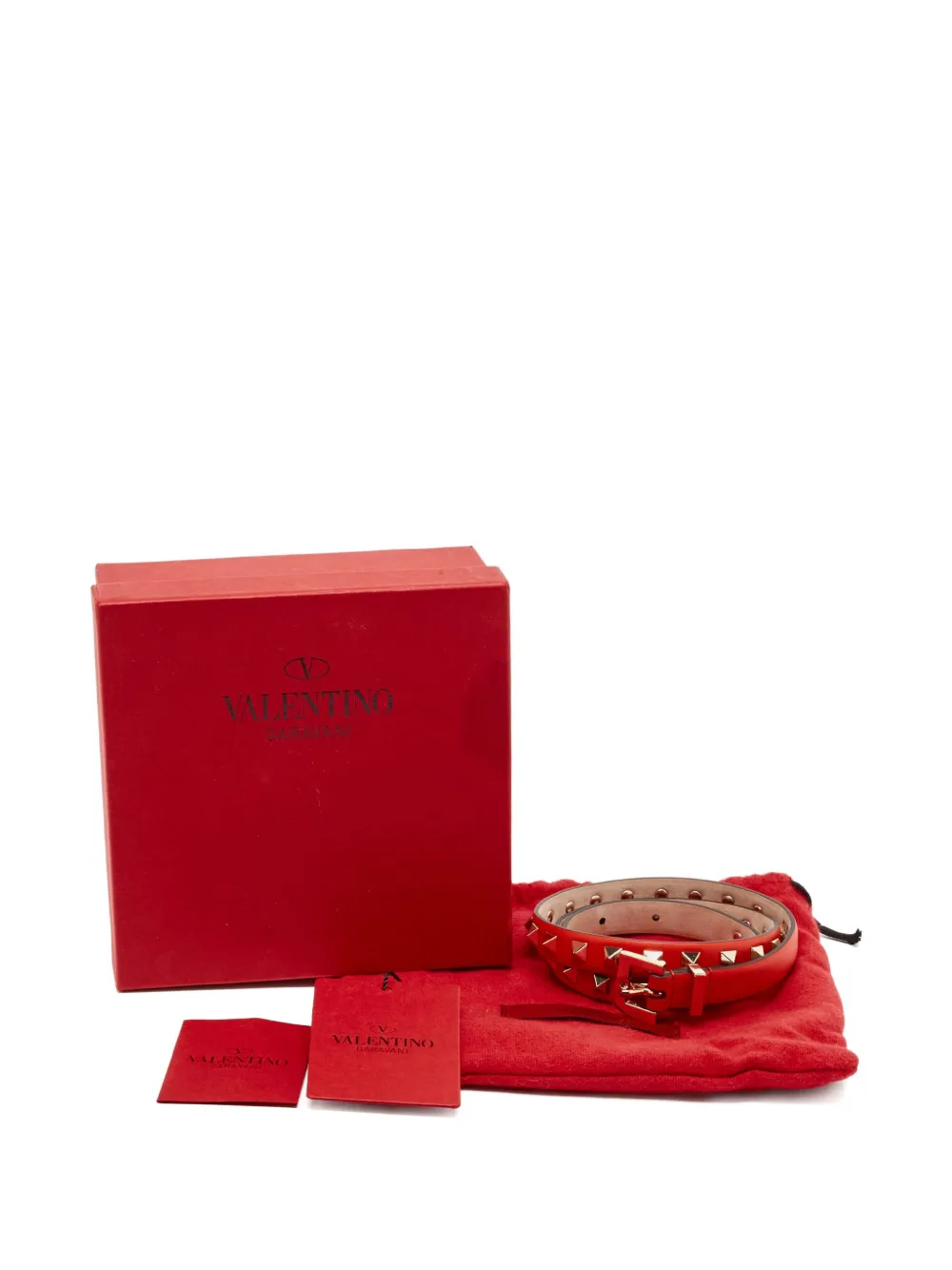 Pre-owned Valentino Garavani Studded Leather Belt