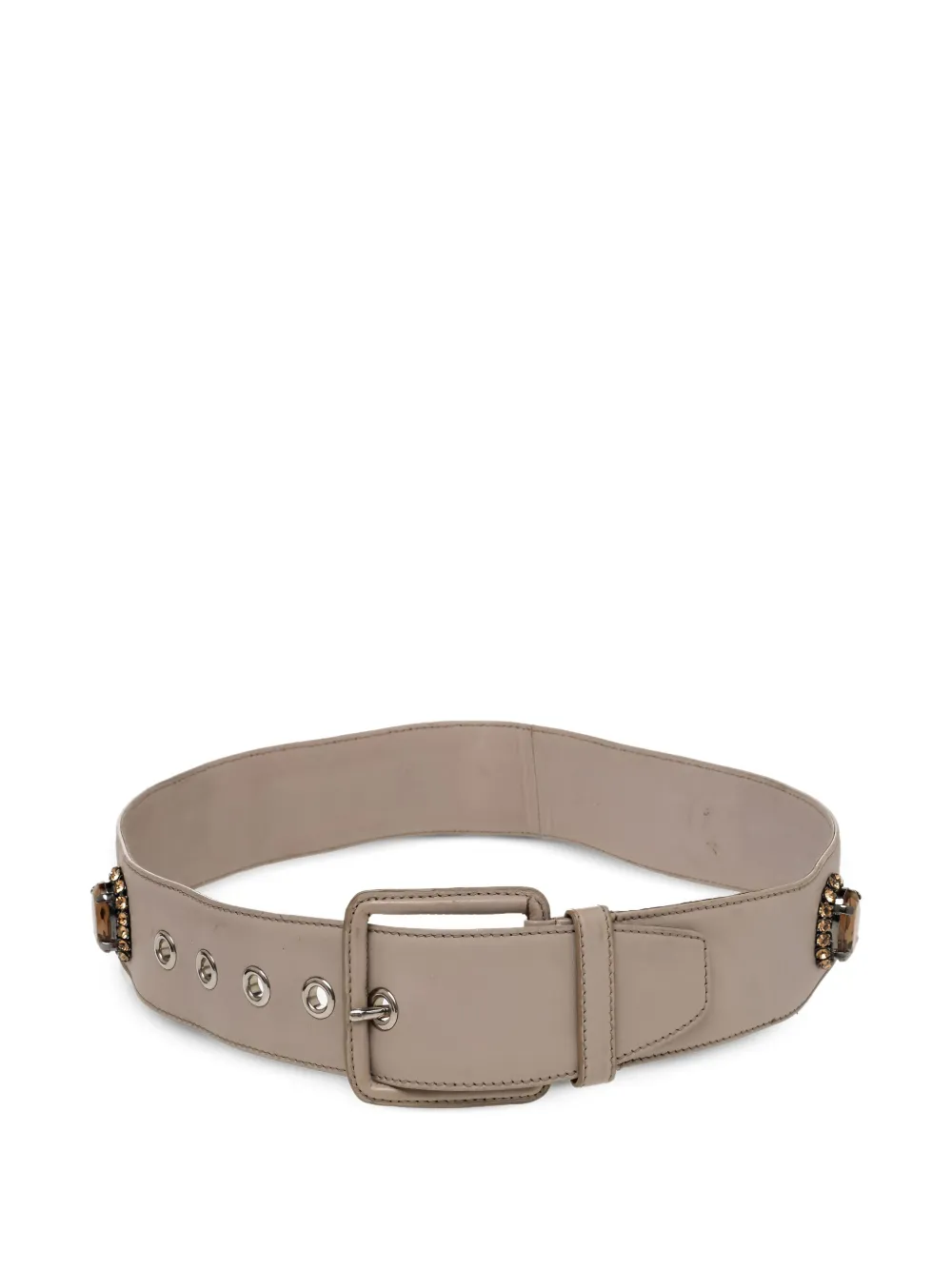 Miu Miu Pre-Owned leather embellished belt - Toni neutri