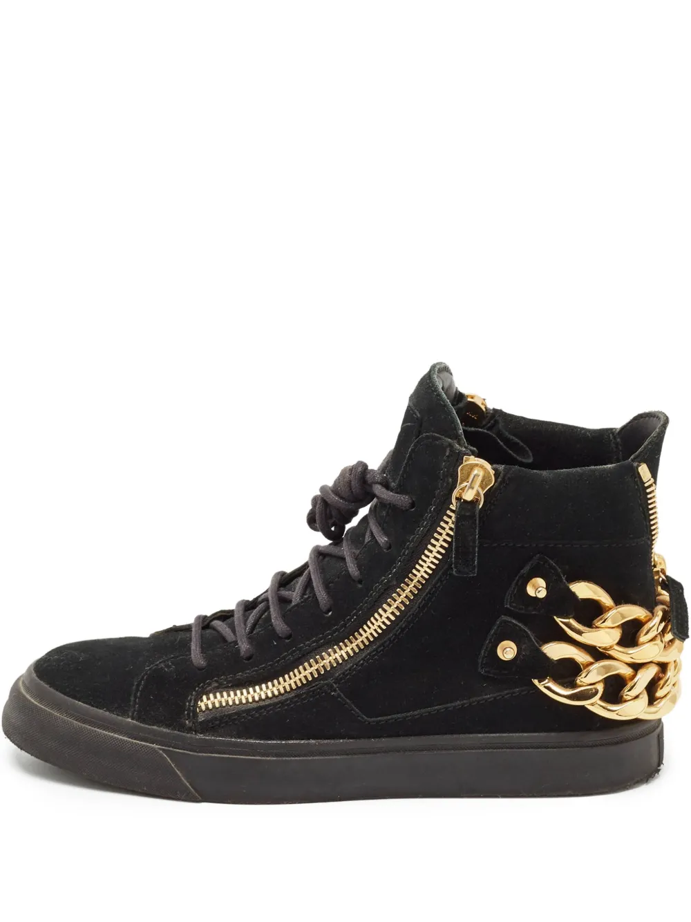 Giuseppe Zanotti Vintage baskets montantes en daim | noir | Image 1