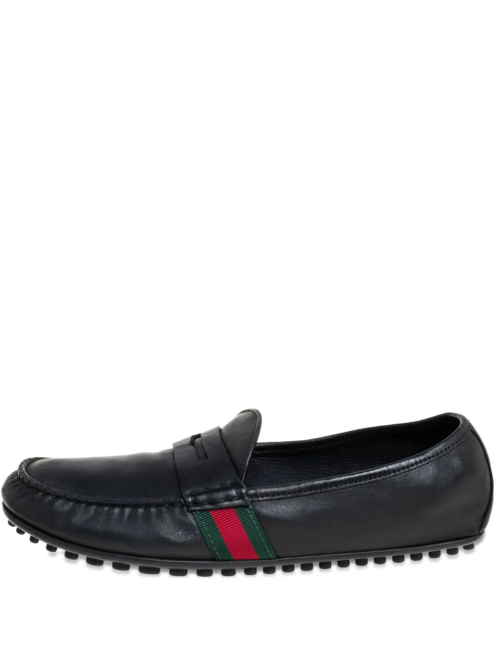 Gucci Pre-Owned Web-trimmed loafers | Black | Image 1