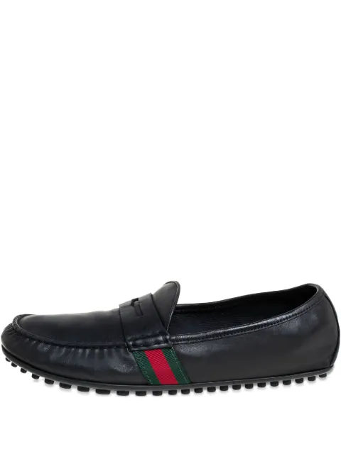Gucci Pre-Owned Web-trimmed loafers