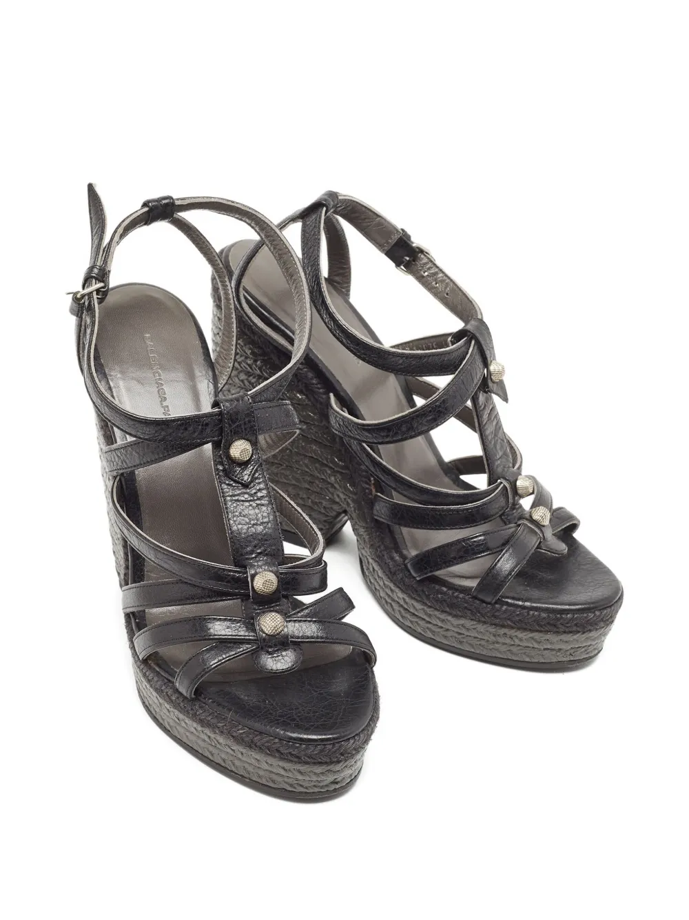 Balenciaga Pre-Owned 130 mm leren sandalen met studs - Zwart