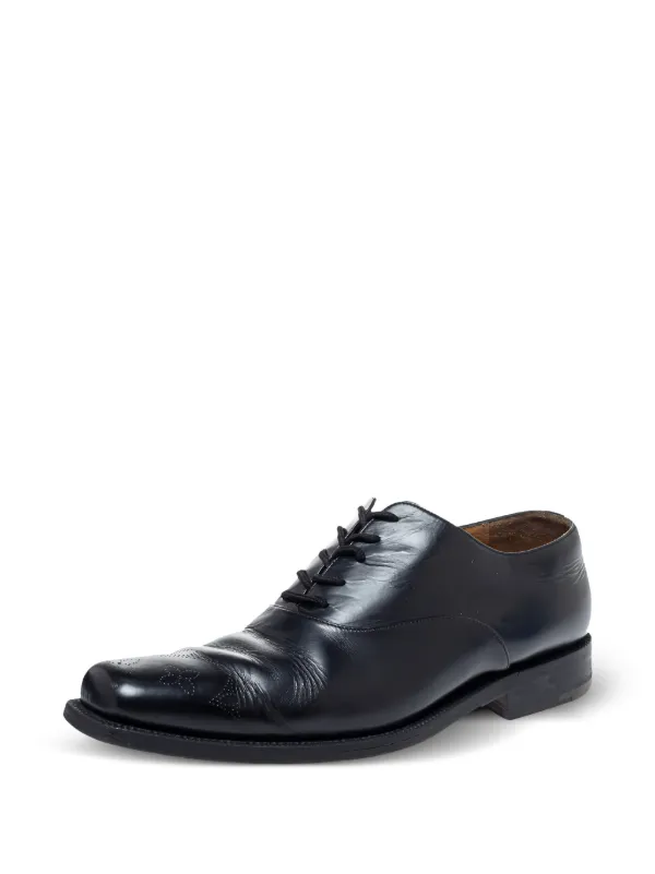 Louis Vuitton Pre-Owned Leather Oxford Shoes | Black | FARFETCH GE
