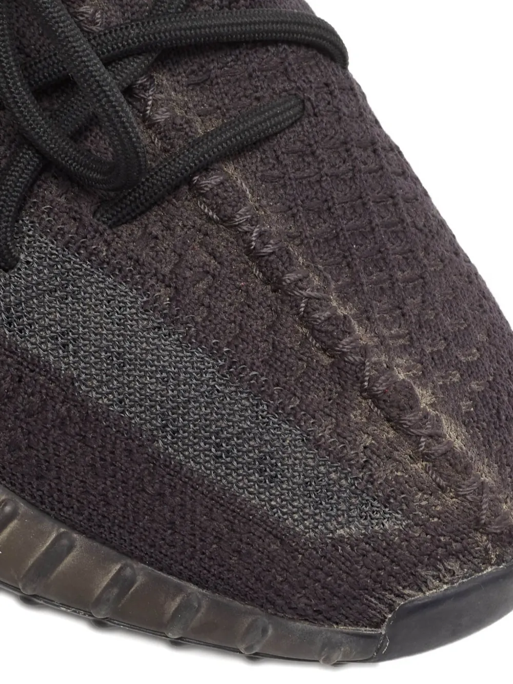 Pre-owned Adidas Originals Boost 350 V2 Knit Sneakers In Black
