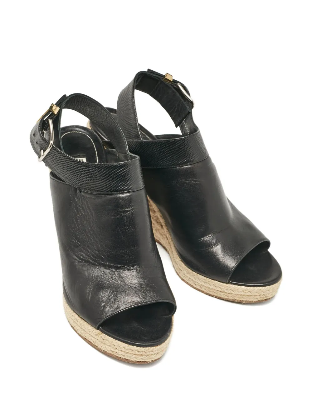 Balenciaga Pre-Owned 2010 110 mm espadrilles met sleehak - Zwart