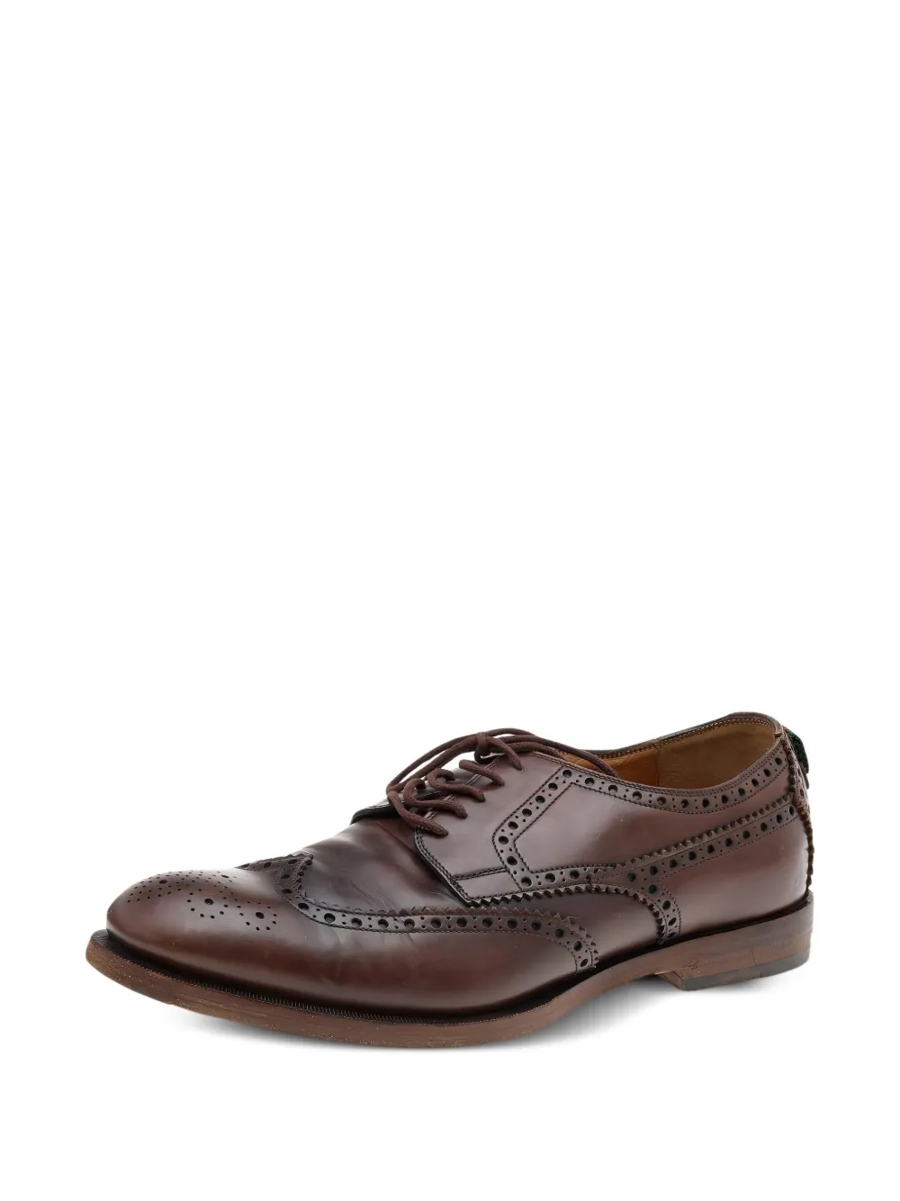 Gucci Pre-Owned Web-detailed brogues | Image 2