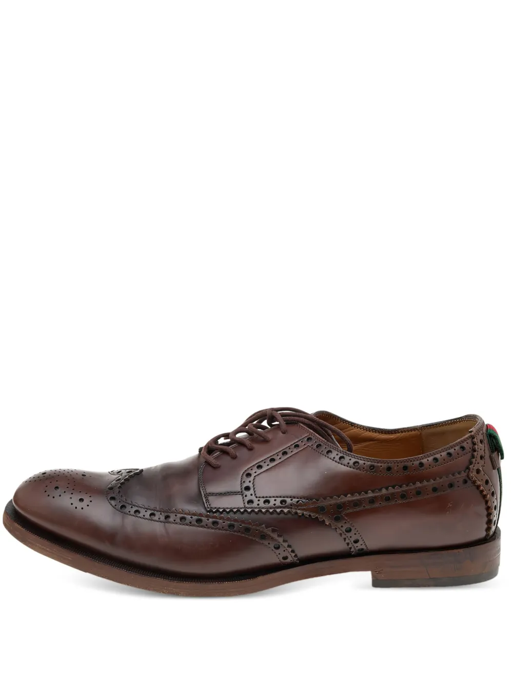 Gucci Pre-Owned Web-detailed brogues | Brown | Image 1