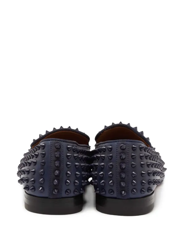 Christian Louboutin Pre-Owned Studded Leather Loafers | Blue  display picture 1