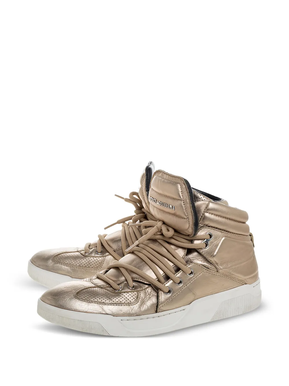 Dolce & Gabbana Pre-Owned baskets en cuir à fini métallisé | Chaussures | Image 2
