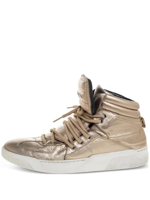 Dolce & Gabbana Pre-Owned metallic-finish leather sneakers