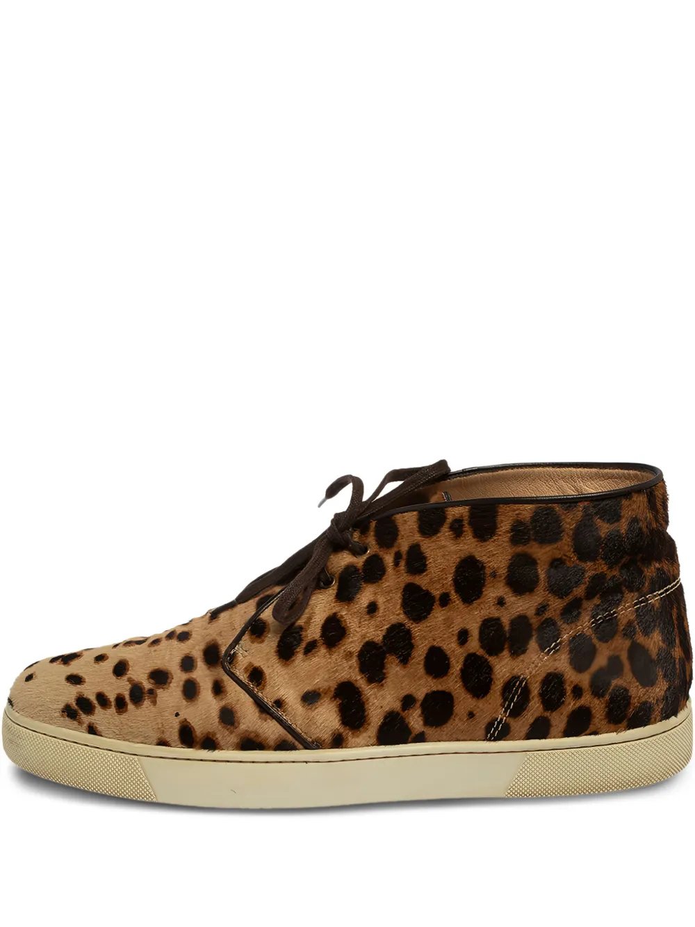 Christian Louboutin Pre-Owned leopard-print sneakers | Brown | Image 1
