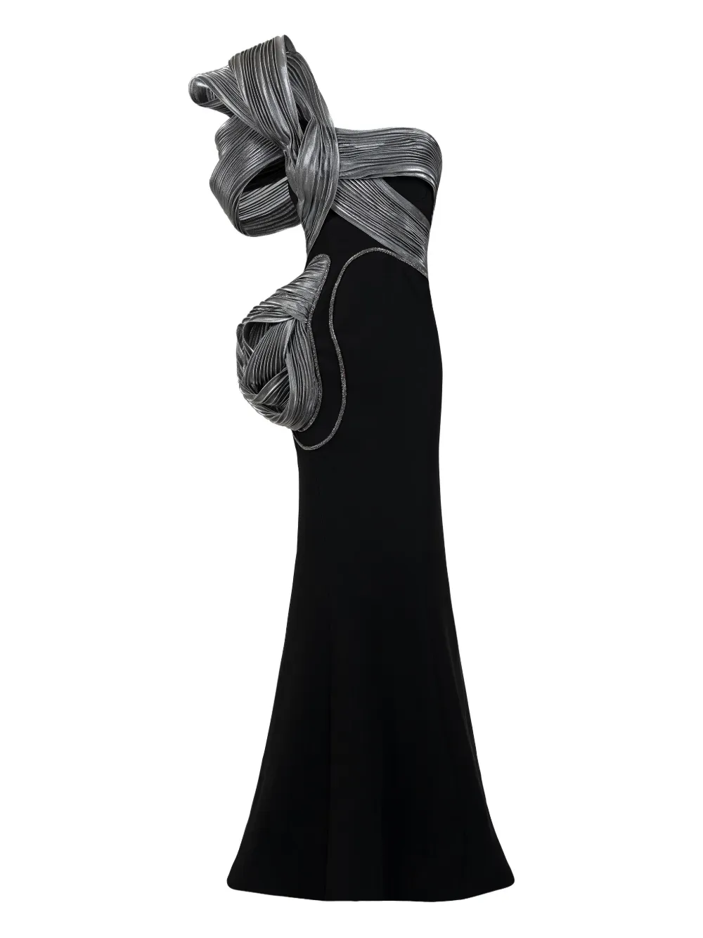 Gaby Charbachy  one-shoulder mermaid gown | Black | Image 1