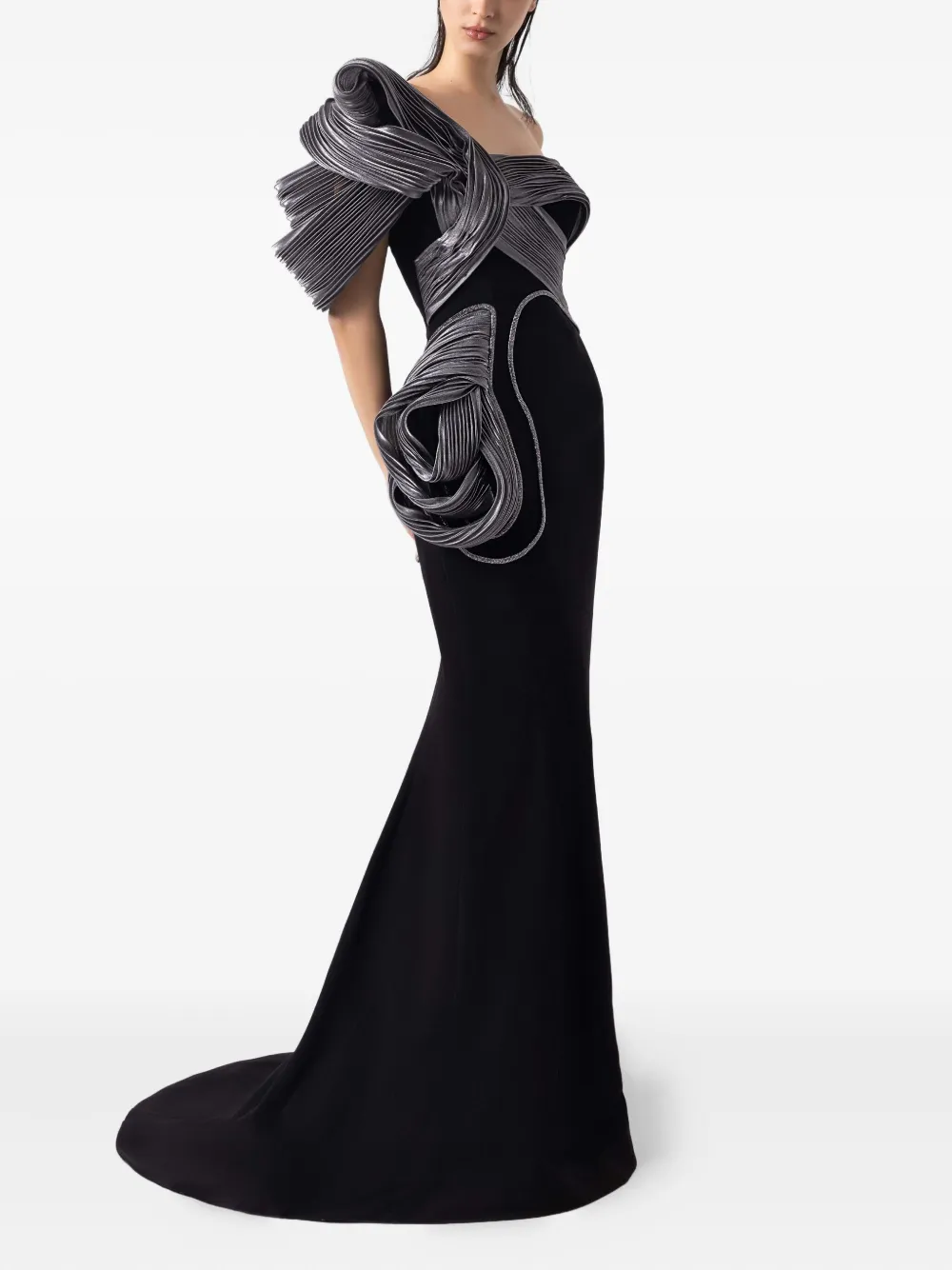 Gaby Charbachy Off-shoulder avondjurk - Zwart