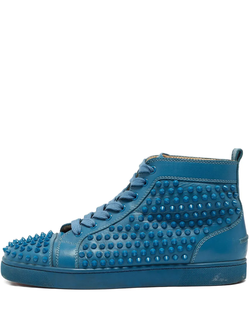 spiked leather high-top sneakers