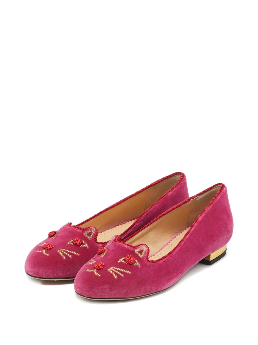 Charlotte Olympia Pre-owned fluwelen loafers - Roze