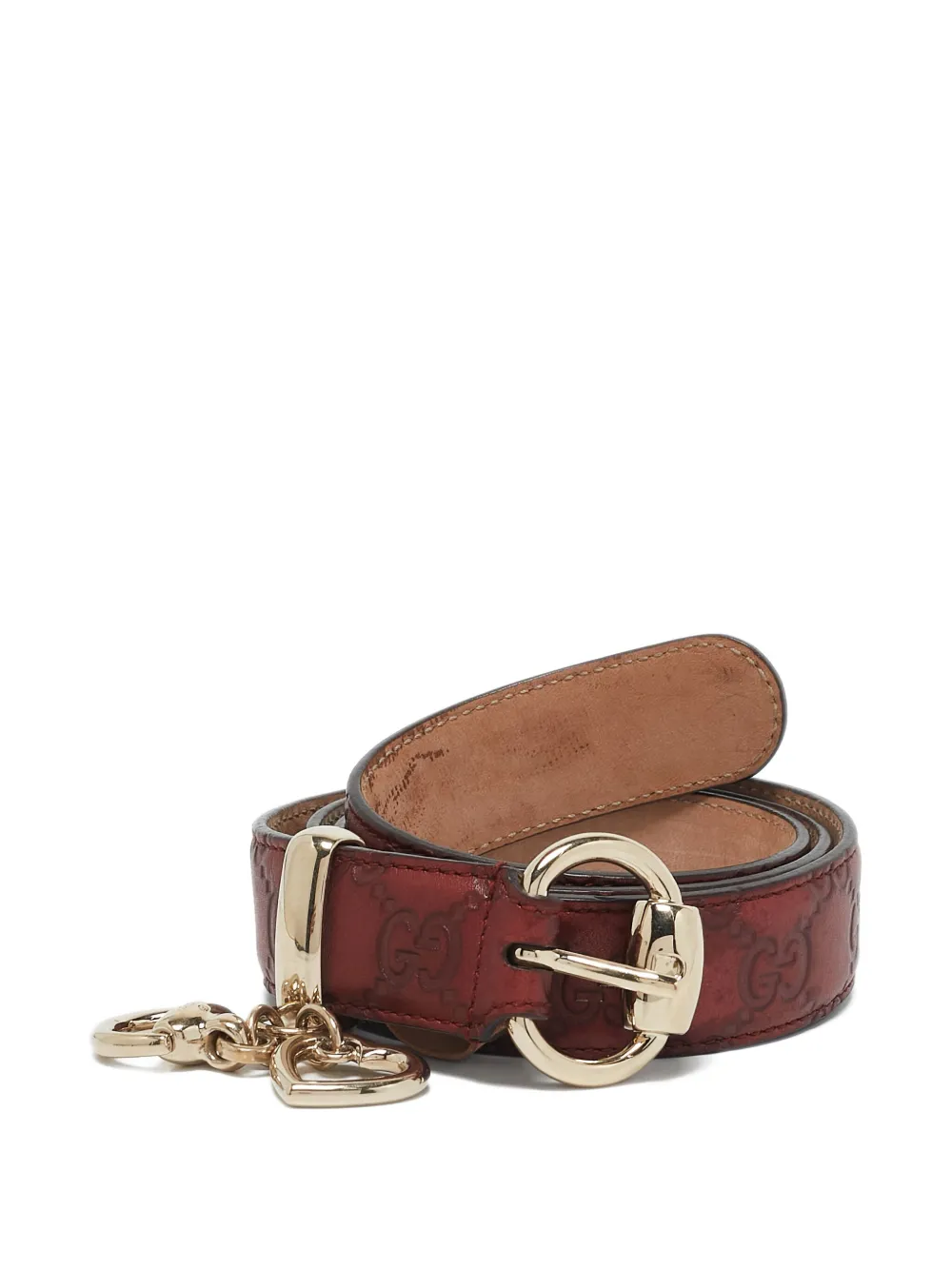 Pre-owned Gucci Monogram-debossed Leather Belt