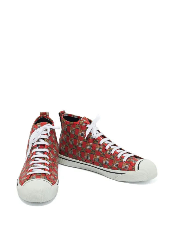 Burberry Pre-Owned Tenis Kingly Rojo FARFETCH PE