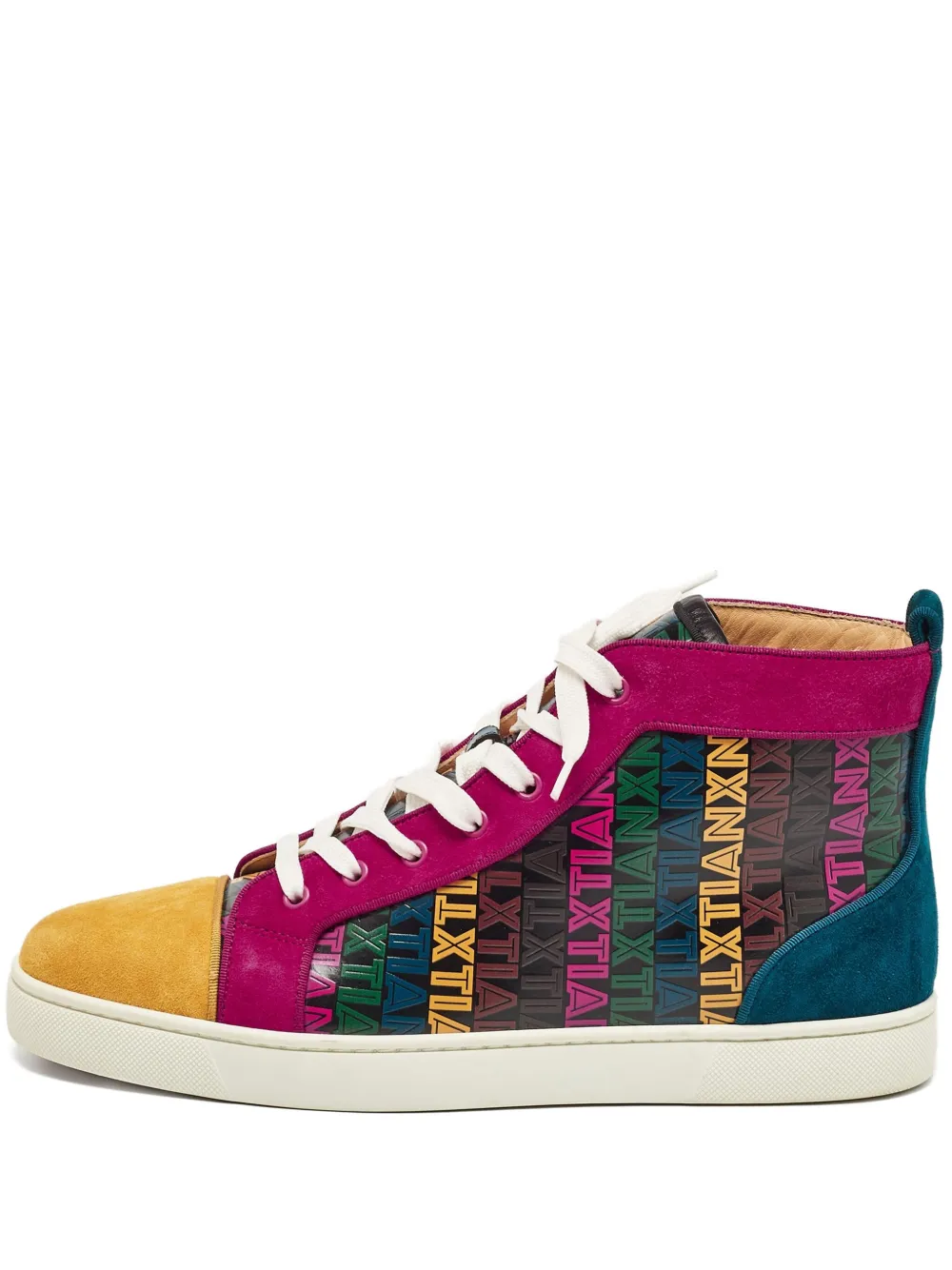 Christian Louboutin Pre-Owned panelled high-top sneakers | Yellow | Image 1